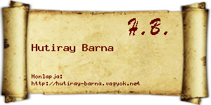 Hutiray Barna névjegykártya
