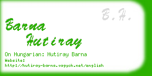 barna hutiray business card